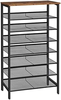 HOOBRO 8-Tier Shoe Rack, Large Capacity Shoe Shelf, Stable And Sturdy, Shoe Storage Organizer With Flat & Slant Adjustable Metal Shelves, For 21-28 Pairs Of Shoes, Space Saver, Sturdy BF18XJ01 -Amazon Store 41Faw30ce2L. AC