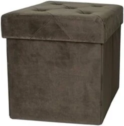 Red Co. Square Luxury Storage Ottoman With Padded Seat, Upholstered Collapsible Folding Bench & Foot Rest, Velvet Navy, 15 Inches -Amazon Store 41FcWpIEqJL. AC