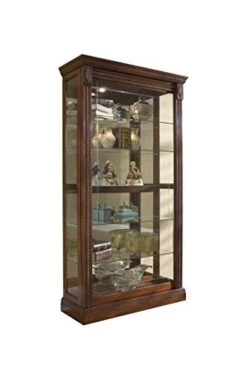Pulaski Two Way Sliding Door Curio, 43 By 17 By 80-Inch, Medallion Cherry Finish, Brown