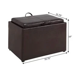 Convenience Concepts Designs4Comfort Accent Storage Ottoman With Reversible Tray, Espresso Faux Leather 22.75 X 15.75 X 16 17 Convenience Concepts Designs4Comfort Accent Storage Ottoman With Reversible Tray, Espresso Faux Leather 22.75 X 15.75 X 16 -Amazon Store 41FqNUvlHwL