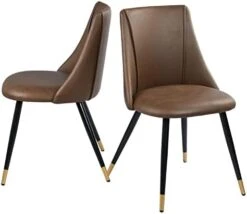 FurnitureR Mid-Century Dining Room Chairs Set Of 2, Side Chair Velvet Upholstered Seat With Metal Frame, Yellow -Amazon Store 41FtqZpY2vL. AC