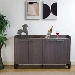 ICE ARMOR JET99600-2121 4-Door Sideboard With Two Storage Cabinets 47" W Credenza Dining Server Cupboard Buffet Table In Distressed Grey Finish -Amazon Store 41G31y flvS. AC