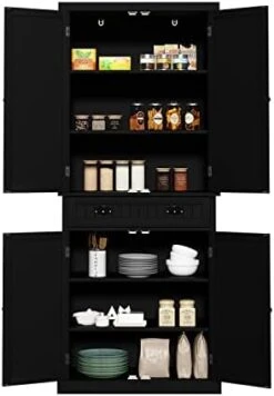 HLR 72" Freestanding Kitchen Pantry Storage Cabinet With Doors And Adjustable Shelves, Pantry Cupboard Cabinet For Kitchen, Bathroom Or Hallway, White -Amazon Store 41G4h9n2ezL. AC