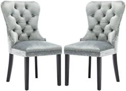 Chairus Dining Chairs Set Of 2 With Tufted High Back, Velvet Upholstered Dining Room Chairs Modern Elegant Nailhead Trim Ring Pull - Ivory 2PCS 27 Chairus Dining Chairs Set Of 2 With Tufted High Back, Velvet Upholstered Dining Room Chairs Modern Elegant Nailhead Trim Ring Pull - Ivory 2PCS -Amazon Store 41G4y2isDmL. AC