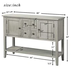 Merax Farmhouse Rustic Wood Buffet Dining Sideboard Storage Cabinet, Console Table With 4 Small Drawers, 2 Cabinet And Bottom Shelf, Antique Grey 15 Merax Farmhouse Rustic Wood Buffet Dining Sideboard Storage Cabinet, Console Table With 4 Small Drawers, 2 Cabinet And Bottom Shelf, Antique Grey -Amazon Store 41GCcsFJKyL