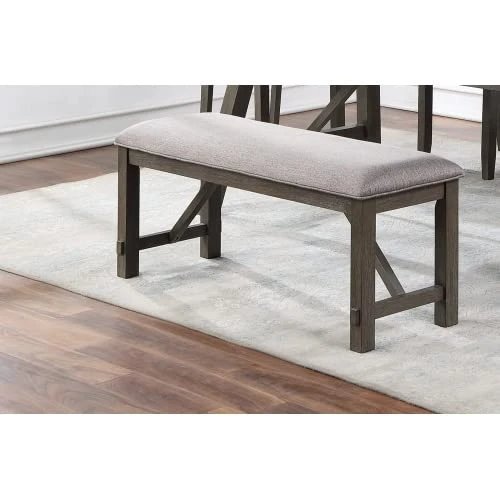 Aybihous3 Dining Room Furniture 1x Bench Rich Dark Brown Finish Fabric Cushion Seat 3 Aybihous3 Dining Room Furniture 1x Bench Rich Dark Brown Finish Fabric Cushion Seat