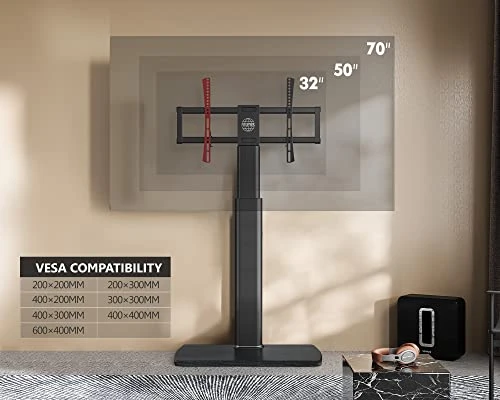FITUEYES Swivel Floor TV Stand For 32 To 70 Inch TVs Tall Universal TV Stand Mount With Sturdy Wood Base, Space Saving For Corner Bedroom… 7 FITUEYES Swivel Floor TV Stand For 32 To 70 Inch TVs Tall Universal TV Stand Mount With Sturdy Wood Base, Space Saving For Corner Bedroom… - Image 5