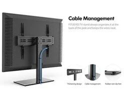 FITUEYES Universal TV Stand/Base Swivel Tabletop TV Stand With Mount For 50 To 85 Inch Flat Screen TV 100 Degree Swivel, 4 Level Height Adjustable,Tempered Glass Base,Holds Up To 143lbs Screens -Amazon Store 41GRNxbUbbL