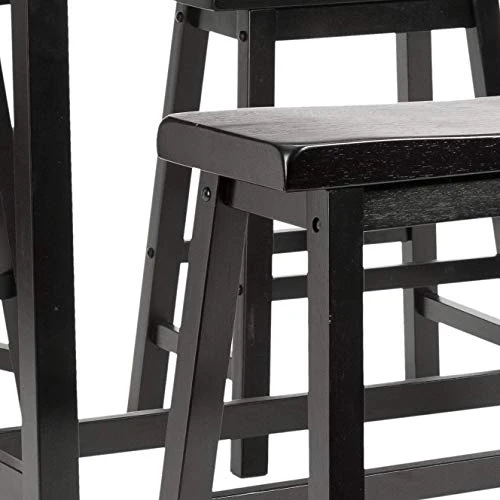 Safavieh American Homes Collection Galway Dark Espresso Oak 4-Piece Pub Set 5 Safavieh American Homes Collection Galway Dark Espresso Oak 4-Piece Pub Set - Image 3