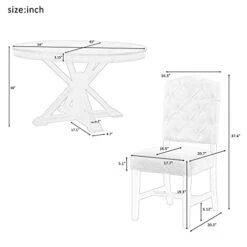 Merax 5-Piece Extendable Round Dining Table Set With 4 Upholstered Chairs, Retro Style Wood Kitchen Dining Table With Soft Cushion & Backs For Dining Room (Natural Wood Wash) -Amazon Store 41GcOKJRs7L