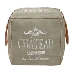 Deco 79 Canvas Square Pouf With Leather Handles, 21" X 21" X 17", Gray 14 Deco 79 Canvas Square Pouf With Leather Handles, 21" X 21" X 17", Gray -Amazon Store 41Gh8zPW89S