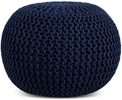 BIRDROCK HOME Round Pouf Foot Stool Ottoman - Knit Bean Bag Floor Chair - Cotton Braided Cord - Great For The Living Room, Bedroom And Kids Room - Small Furniture (Light Grey) 12 BIRDROCK HOME Round Pouf Foot Stool Ottoman - Knit Bean Bag Floor Chair - Cotton Braided Cord - Great For The Living Room, Bedroom And Kids Room - Small Furniture (Light Grey) - Image 10