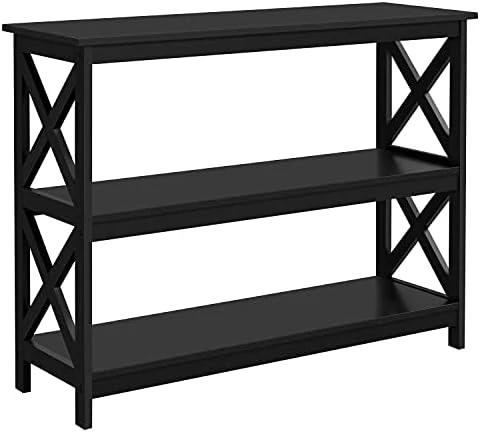 Topeakmart 42 Inch Long Console Sofa Table X Design Narrow Entryway Hallway Table W/ 3 Storage Shelves For Living Room, White 9 Topeakmart 42 Inch Long Console Sofa Table X Design Narrow Entryway Hallway Table W/ 3 Storage Shelves For Living Room, White - Image 7