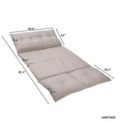 YSKWA Adjustable Fabric Folding Chaise Lounge Sofa Chair Floor Couch, Foldable With 5 Reclining Position, Love Seat,Beige -Amazon Store 41H7mTiFsqL