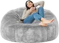 Taotique Giant Bean Bag Chair Cover(Cover Only, No Filler) Soft Faux RH Fur Sofa Bed Cover Washable Bean Bag Couch Cover For Adult And Kids With Liner -Amazon Store 41HNIp5Q9zL. AC