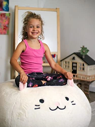 Furry Bean Bag Cover, Faux Fur Bean Bag Chair Cover For Kids, Teens And Adults 32x32x18in (Pinky Cat) 5 Furry Bean Bag Cover, Faux Fur Bean Bag Chair Cover For Kids, Teens And Adults 32x32x18in (Pinky Cat) - Image 3