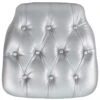 Flash Furniture Ghost Side Chair In Transparent Crystal & Hard Silver Tufted Vinyl Chiavari Chair Cushion