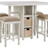 Signature Design By Ashley Robbinsdale RECT DRM Counter TBL Set(5/CN), 45"W X 32"D X 36"H, Whitewash 1 Signature Design By Ashley Robbinsdale RECT DRM Counter TBL Set(5/CN), 45"W X 32"D X 36"H, Whitewash -Amazon Store 41HWYtgosQL