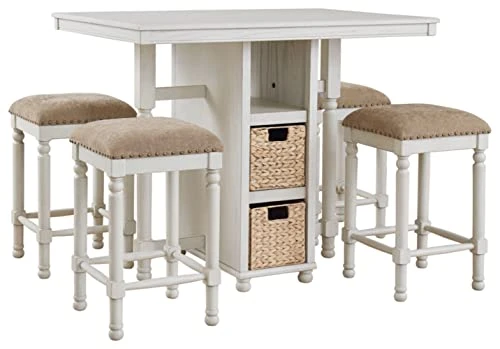 Signature Design By Ashley Robbinsdale RECT DRM Counter TBL Set(5/CN), 45"W X 32"D X 36"H, Whitewash 3 Signature Design By Ashley Robbinsdale RECT DRM Counter TBL Set(5/CN), 45"W X 32"D X 36"H, Whitewash