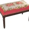 EuroLux Home Bench Victoria Wood Stain Wool Hand-Applied Brass Nailheads Needlepoint -Amazon Store 41HZltH1KuL