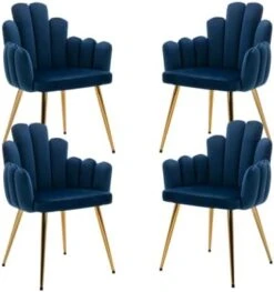 CIMOTA Black Dining Chairs Set Of 2 Velvet Upholstered Comfy Living Room Chairs Modern Finger Shape Back Vanity Chair With Arms For Makeup Room/Bedroom, 2PCS -Amazon Store 41HdPGTeML. AC