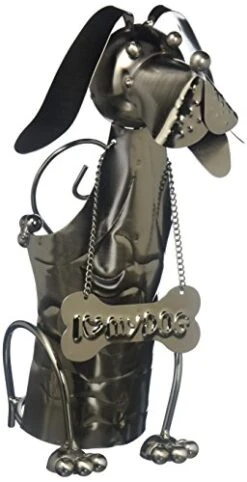 WINE BODIES I Love Dog Wine Bottle Holder, Charcoal