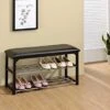 Kings Brand Furniture - Saverse Entryway Shoe Rack Storage Bench Organizer, Black -Amazon Store 41HpkmCRBqL