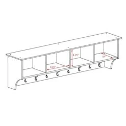 Pemberly Row 60" Wide Entryway Hanging Shelf With Hooks In White -Amazon Store 41HwFXiB4fL