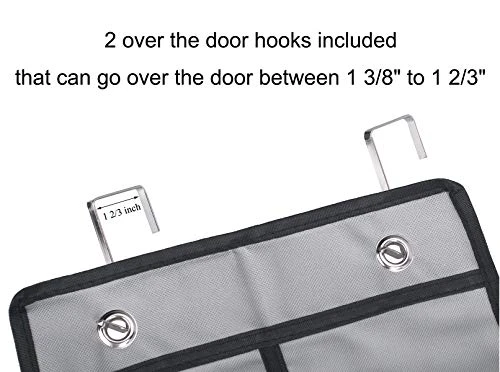 LONGTEAM Thick Oxford Fabric Over The Door Shoe Organizer 12 Pockets Hanging Shoe Storage Holder For Bedroom, Bathroom And College Dorm Room (Gray) 5 LONGTEAM Thick Oxford Fabric Over The Door Shoe Organizer 12 Pockets Hanging Shoe Storage Holder For Bedroom, Bathroom And College Dorm Room (Gray) - Image 3