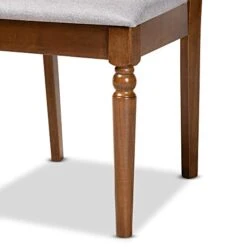 Baxton Studio Renaud Dining Set And Dining Set Grey Fabric Upholstered And Walnut Brown Finished Wood 7-Piece Dining Set -Amazon Store 41HxrBZ6lsL