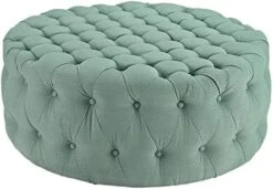 Modway Amour Fabric Upholstered Button-Tufted Round Ottoman In Azure -Amazon Store 41I Ot6r6qL. AC