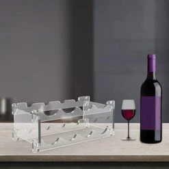 8 Bottle Wine Rack Countertop Free Standing Floor Stackable Modular Countertop Small Wine Holder 2-Tier Display Wine Storage Shelves Transparent Acrylic Wine Bottle Holder For Kitchen Bar Cabinets -Amazon Store 41I5OMlp2VS