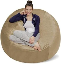 Sofa Sack - Plush Ultra Soft Bean Bags Chairs For Kids, Teens, Adults - Memory Foam Beanless Bag Chair With Microsuede Cover - Foam Filled Furniture For Dorm Room - Charcoal 5' (AMZBB-5SK-CS03) -Amazon Store 41I5wUyD8lL. AC