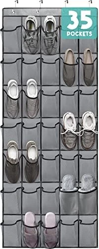 Over The Door Shoe Organizers 35 Durable Mesh Pockets Hanging Shoe Organizer Shoe Rack For Closet Entryway Bedroom Bathroom Pantry Shoe Holder, Men Sneakers, Women High Heeled Shoes, Flip Flops Black 10 Over The Door Shoe Organizers 35 Durable Mesh Pockets Hanging Shoe Organizer Shoe Rack For Closet Entryway Bedroom Bathroom Pantry Shoe Holder, Men Sneakers, Women High Heeled Shoes, Flip Flops Black - Image 8