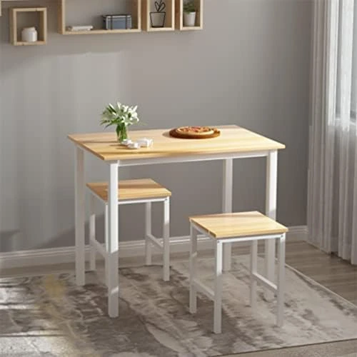 AWQM 3 Piece Dining Table Set, Small Kitchen Table And 2 Stools, Kitchen Breakfast Dining Table Set, Breakfast Table Of 35.43 X 23.62 X 29.92 Inches, Stools Of 13.8 X 13.8 X 17.8 Inches, Beige 11 AWQM 3 Piece Dining Table Set, Small Kitchen Table And 2 Stools, Kitchen Breakfast Dining Table Set, Breakfast Table Of 35.43 X 23.62 X 29.92 Inches, Stools Of 13.8 X 13.8 X 17.8 Inches, Beige - Image 9