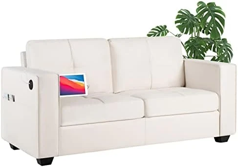 TYBOATLE Modern Living Room Sectional Sofa Sets 2 Piece, 65” W Tufted Mid-Century Loveseat Couch W/ 2 USB Charging Ports And Comfy Accent Arm Chairs For Small Space, Apartment, Office (Dark Grey) 15 TYBOATLE Modern Living Room Sectional Sofa Sets 2 Piece, 65” W Tufted Mid-Century Loveseat Couch W/ 2 USB Charging Ports And Comfy Accent Arm Chairs For Small Space, Apartment, Office (Dark Grey) - Image 13