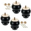 FarBoat 4Pcs 3-1/8" Height Classical Wood Furniture Legs Bun Feet Sofa Coach Feet Replacement For Coffee Table Cabinet TV Stand Chair Dresser
