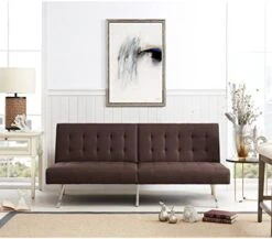 Naomi Home Tufted Split Back Futon Sofa White/Faux Leather -Amazon Store 41ISwtpjQeL. AC