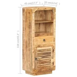 Aisifx Highboard 17.7"x12.6"x43.3" Rough Mango Wood -Amazon Store 41IULAUKzlL
