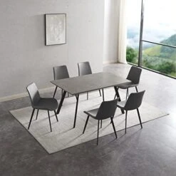 ZckyCine Modern Mid-Century Dining Table 5-Piece Kitchen Table Set For 4 People Rectangular Solid Wood Dining Table With 4 Upholstered Leather Chairs 27 ZckyCine Modern Mid-Century Dining Table 5-Piece Kitchen Table Set For 4 People Rectangular Solid Wood Dining Table With 4 Upholstered Leather Chairs -Amazon Store 41IVzVbjxSL. AC