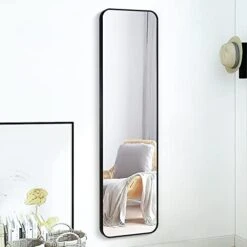 SCWF-GZ 47x14 Mirror Square Full Body Length Door Hanging Wall Mounted Metal Frame Dressing Make-up Mirrors For Entryway Bedroom Bathroom Living Room 47 14 Inch Black -Amazon Store 41IcXFQVjnL