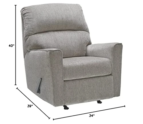 Signature Design By Ashley Altari Modern Nursery Manual Rocker Recliner, Light Gray 4 Signature Design By Ashley Altari Modern Nursery Manual Rocker Recliner, Light Gray - Image 2