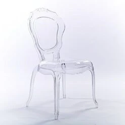 2xhome Belle Transparent Vanity Mid Century Ghost Chair, Clear