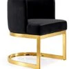 Meridian Furniture Gianna Collection Modern | Contemporary Velvet Upholstered Dining Chair With Polished Gold Metal Frame, 24" W X 22" D X 29.5" H, Black -Amazon Store 41IiMDHzlKL