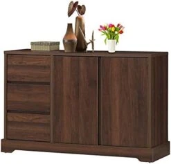 Giantex Buffet Sideboard, Storage Console Table With 3 Drawers And 2-Door Cabinets, Buffet Server Cupboard For Kitchen, Dining Room, Living Room, Entryway, Walnut (46.5”LX 15.5”WX 30.5”H) -Amazon Store 41IkPul3HYL. AC