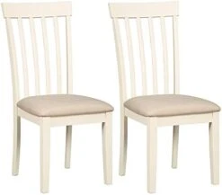 Signature Design By Ashley Hammis Rake Back Dining Room Chair, Set Of 2, Faux Leather, Dark Brown & Haddigan Traditional Upholstered Dining Room Bench, Dark Brown -Amazon Store 41IlXyoYL. AC