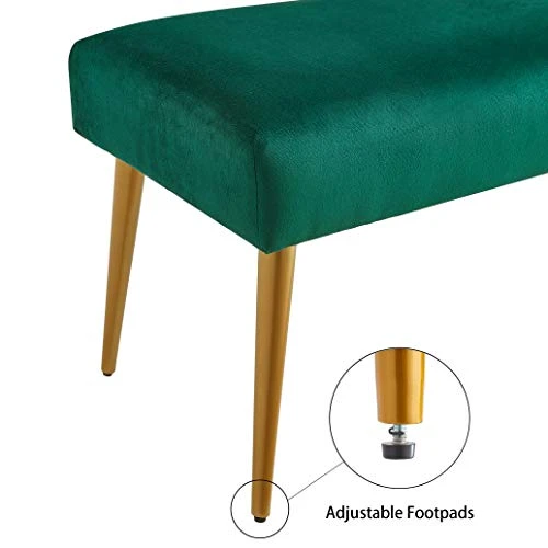 Ball & Cast Upholstered Bench, 44" W, Emerlad 6 Ball & Cast Upholstered Bench, 44" W, Emerlad - Image 4