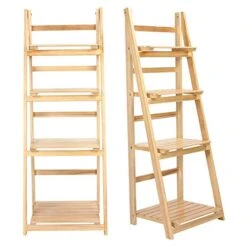 Mavis Laven Display Rack Ladder Shelf Flower Stand Storage Bookshelf Ladder Shelving Home Balcony Office (#1)