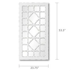 Barnyard Designs 54x24 Windowpane Wood Farmhouse Wall Mirror, Wooden Large Rustic Wall Mirror, Bedroom Mirrors For Wall Decor, Decorative Wood Wall Mirror Living Room Or Entryway Mirror Frame, Ivory -Amazon Store 41J0Tzn913L