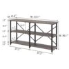 BON AUGURE Rustic Console Table Behind Sofa, Industrial Entryway Table With Storage Shelves, 3 Tier Long Bookshelf For Entry (55 Inch, Dark Grey Oak) -Amazon Store 41J1jWy7LcL